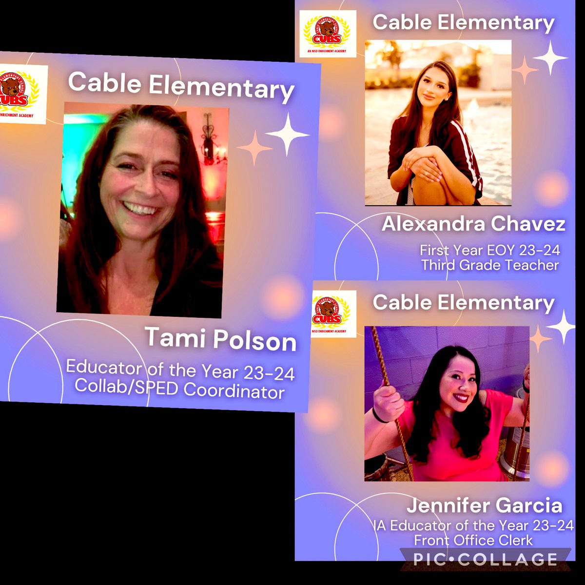 Cable Elementary (@nisdcable) on Twitter photo Congratulations 🎉 to our <a href="/NISDCable/">Cable Elementary</a> Educators of the Year 23-24! We couldn’t be prouder 👏🏻 of all they do for our Cubs 🐻! We appreciate your outstanding commitment!! #CableEnrichment #SiSePuede <a href="/Dpin1967/">Debra Pinon</a> <a href="/galindo_lann/">Laura A. Galindo</a> Congratulations 🎉 to our <a href="/NISDCable/">Cable Elementary</a> Educators of the Year 23-24! We couldn’t be prouder 👏🏻 of all they do for our Cubs 🐻! We appreciate your outstanding commitment!! #CableEnrichment #SiSePuede <a href="/Dpin1967/">Debra Pinon</a> <a href="/galindo_lann/">Laura A. Galindo</a>
