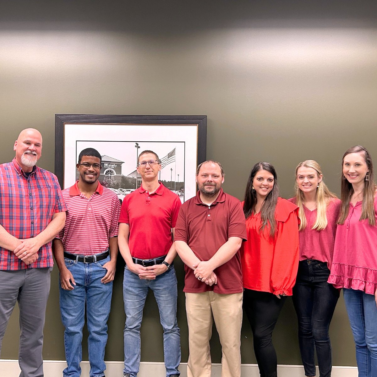 Our team members are showing their support of cardiovascular health with National Wear Red Day! ❤️

#WearRedDay #GoRedForWomen #HeartHealth #AmericanHeartMonth #HeartDiseaseAwareness #miskellyfurniture #stayhealthy