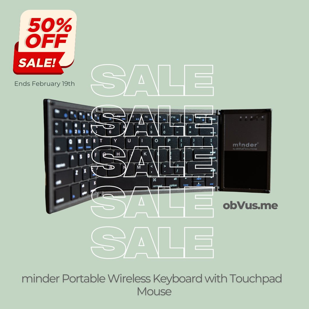 obvussolutions's tweet photo. FIRST TIME EVER 50% OFF! (Only until President's Day) 

Unlock Productivity Anywhere &amp; Everywhere with the Revolutionary Portable Full-Size Folding Bluetooth Keyboard!

Visit https://t.co/TIw7wiI9EY

#ergonomics #keyboard #tech #workspace #workfromhome #wellness #healthylifestyle https://t.co/noTQvkD3KX