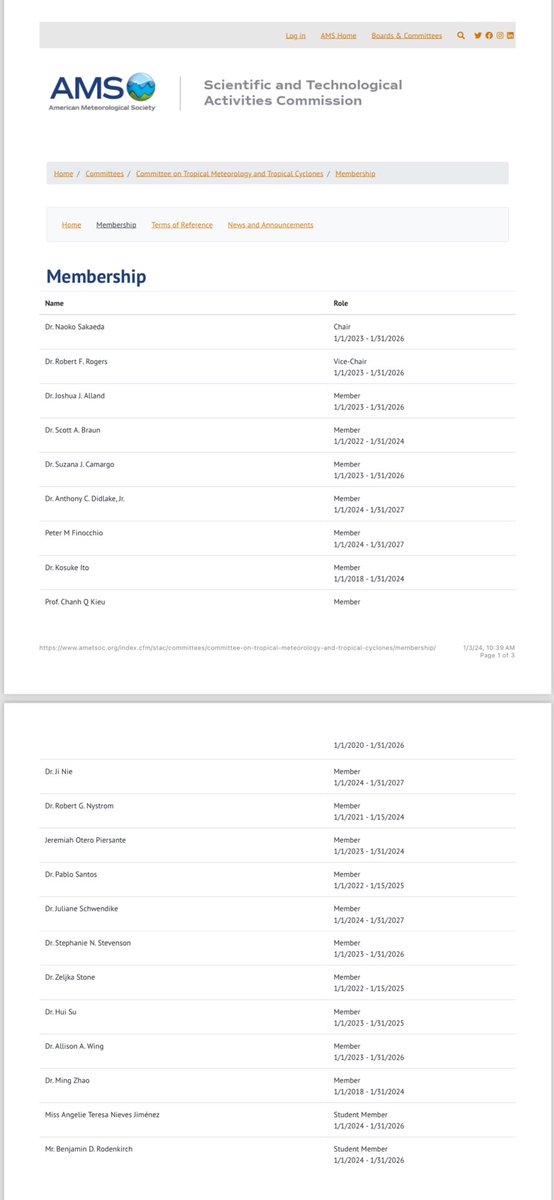 As #AMS2024 comes to an end, my chapter as Co-Chair of the AMS Student Conference also comes to an end. However, I will continue to be involved with AMS as one of the new student representatives on the STAC Committee on Tropical Meteorology and Tropical Cyclones! ☁︎🌀