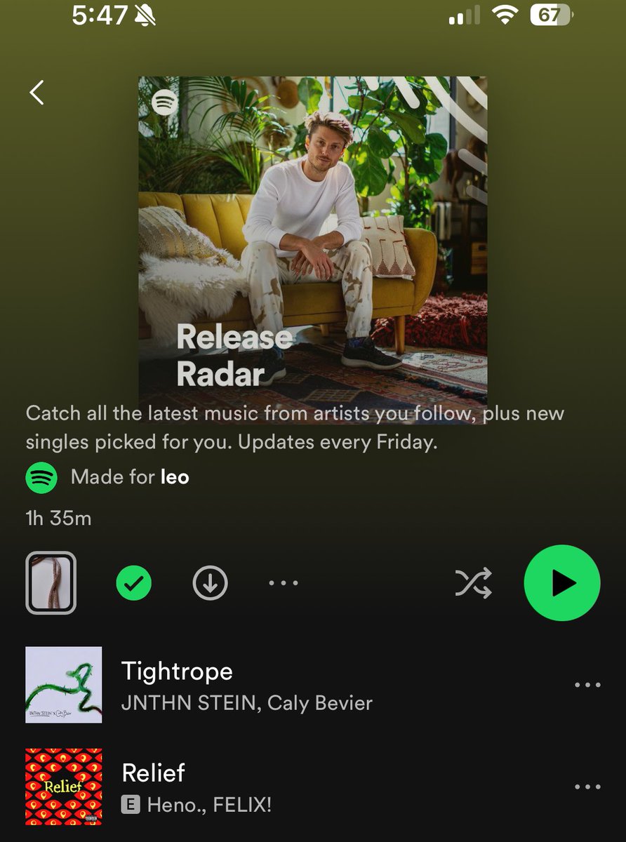 Legends taking over the top of my release radar this week <a href="/calybev/">Caly Baby☽✪☾</a> <a href="/mynameisheno/">Heno.</a>