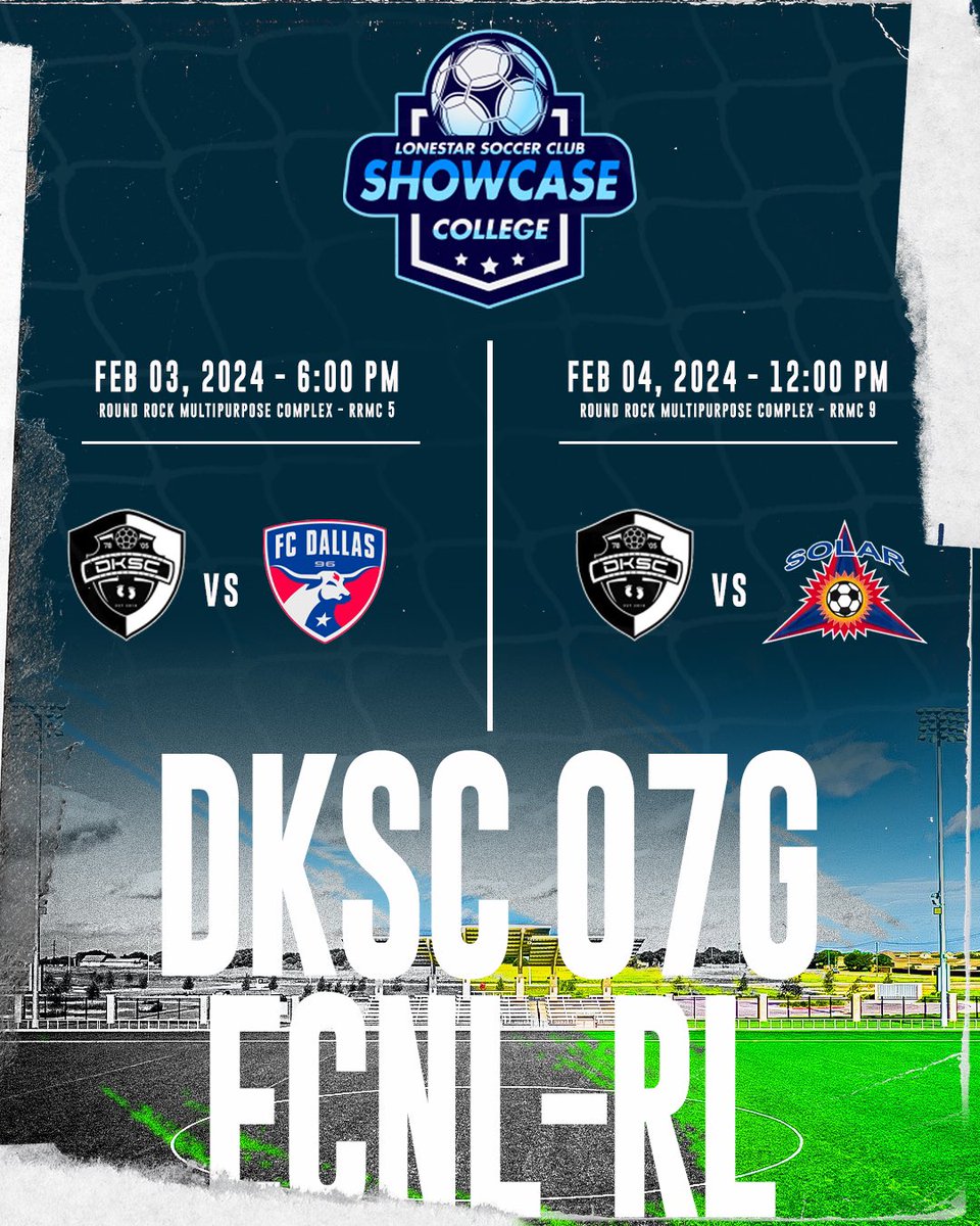 Showcase time again! Come out and watch our DKSC 2007 ECNL-RL group!! 2025s & 2026s! Great group of players! @DKSC07RL #SoccerShowcase