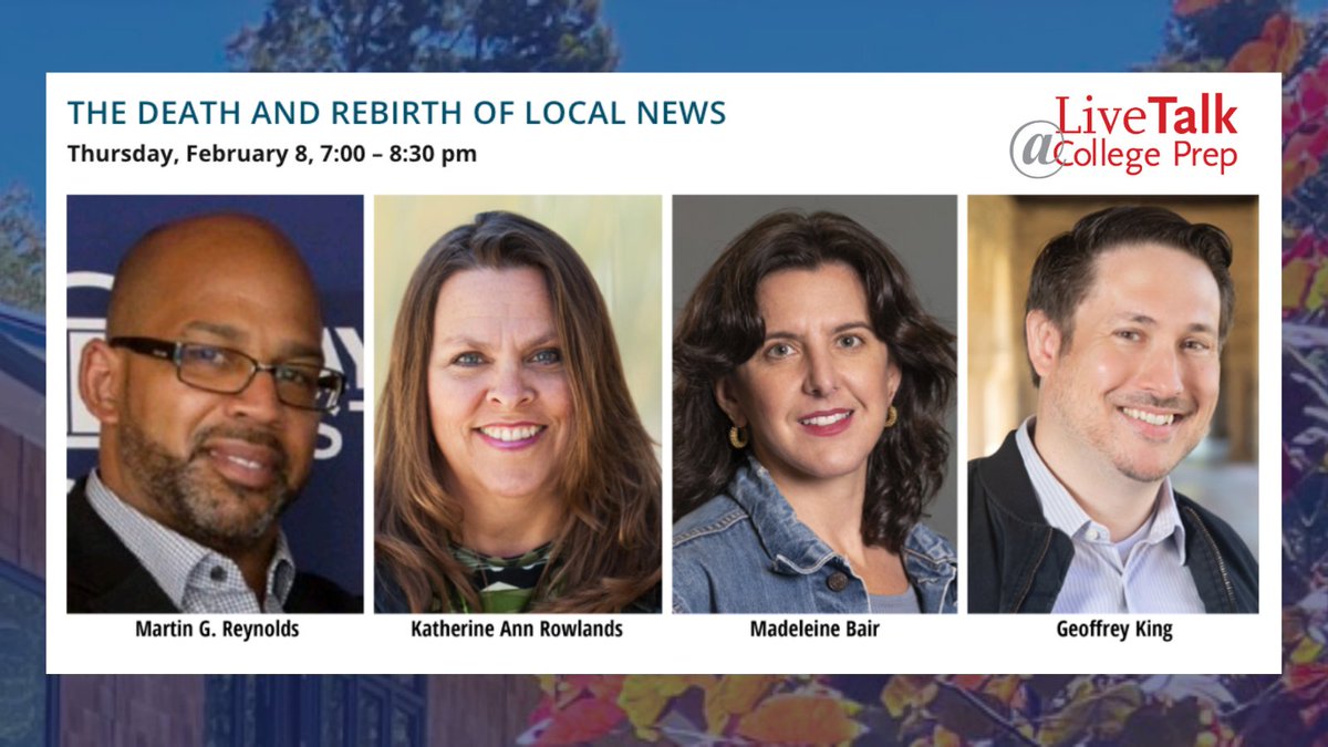 Is nonprofit news sustainable? Join Maynard Institute Co-Director Martin G. Reynolds and Katherine Ann Rowlands, Madeleine Bair and Geoffrey King on Thursday, February 8 at 7:00pm PST, for an engaging panel discussion. Register now! ow.ly/wZNr50Qx2rZ