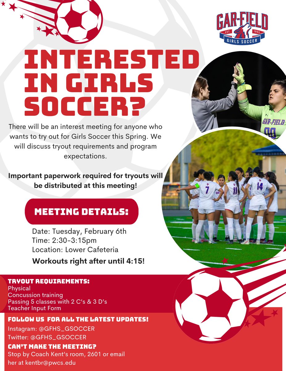 Tryouts are almost here! Come to the interest meeting to find out about how to make sure you’re ready.