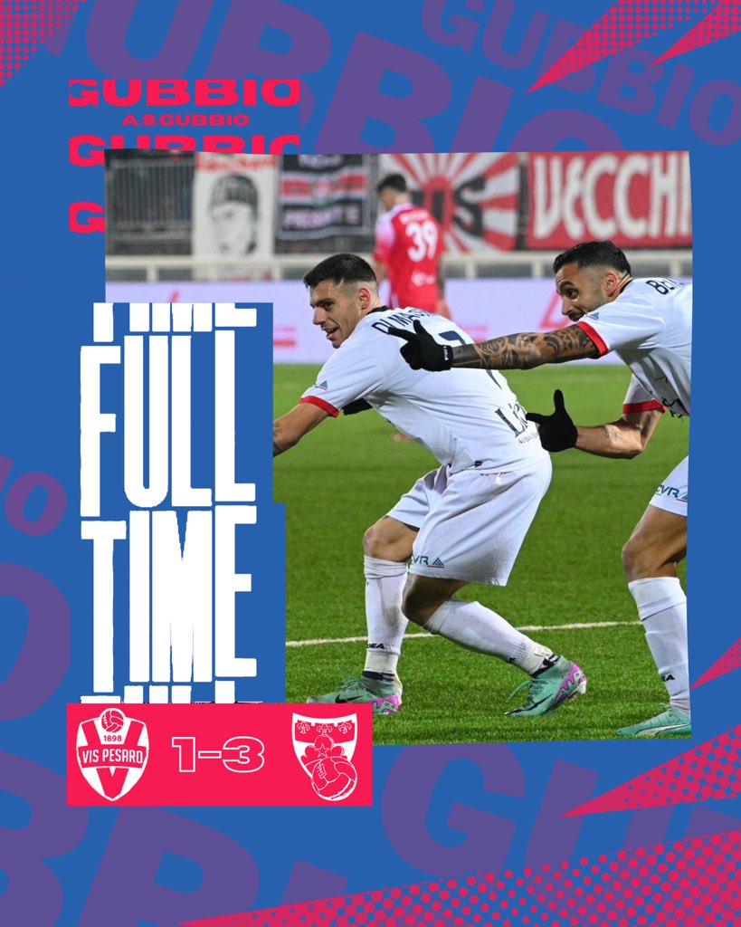 🔴 ⒻⓊⓁⓁ ⓉⒾⓂⒺ 🔵

🔚 | TRIPLICE FISCHIO 🏆

Finisce qui la sfida del Tonino Benelli 🏟
Grandi ragazzi!!! 🔴🔵🐺

#VisPesaroGubbio 1️⃣-3️⃣ #ForzaGubbio