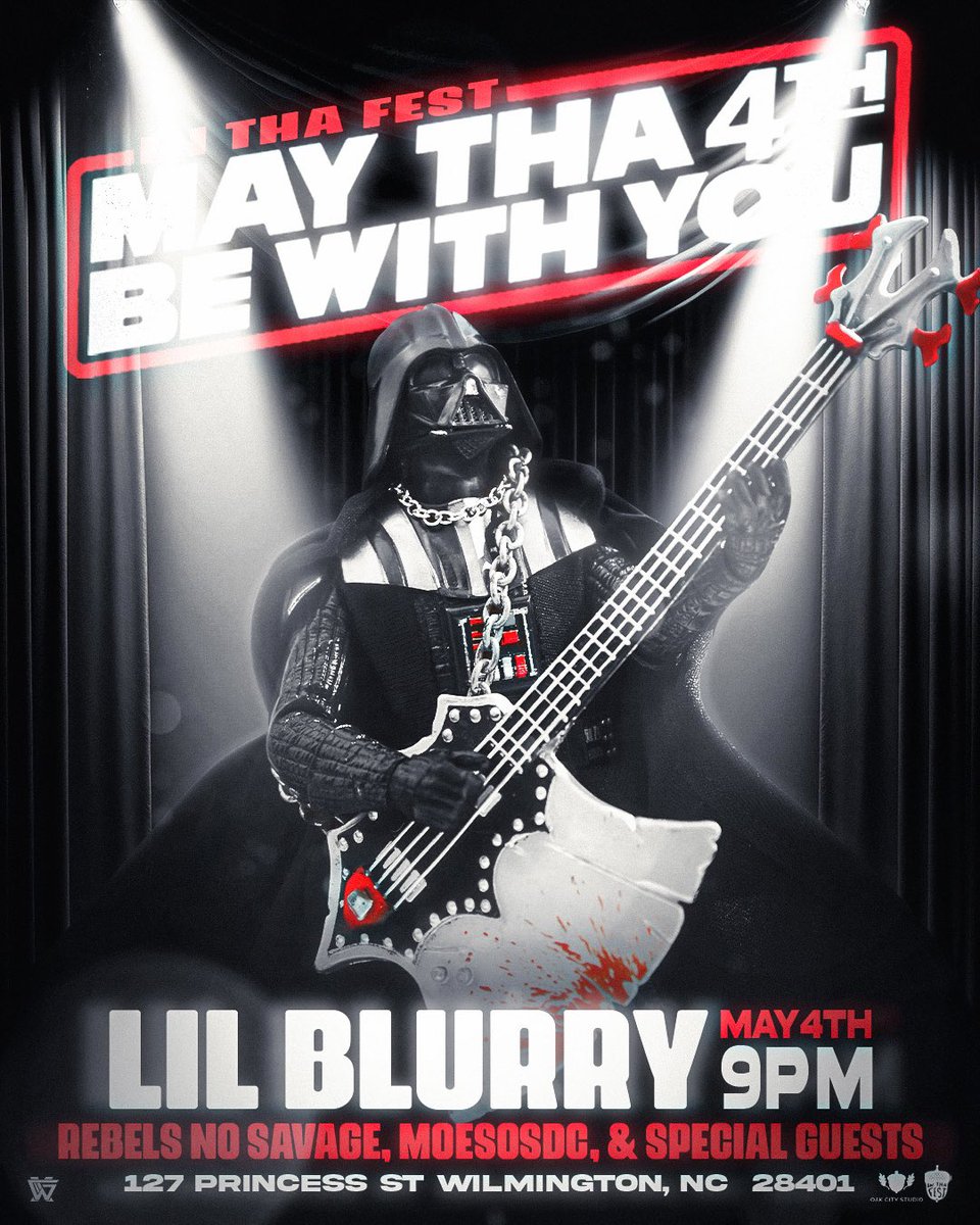 “May Tha 4th Be With You” w/ <a href="/lilblurry/">Lilblurry</a> &amp; Special Guests. Our First Show In Wilmington, May 4th @ Bourgie Nights🕹️

Doors Open @ 9pm, See You There 🌌