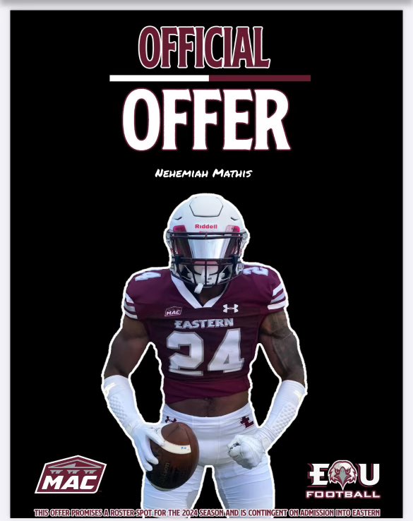 Blessed to receive an offer from Eastern University <a href="/coachEClark/">Eric Clark</a> <a href="/koachbubb/">KoachBubb_WP</a> <a href="/EUEaglesFB/">Eastern University Football</a> <a href="/SpeedboysFB/">Speedboys_FB</a>