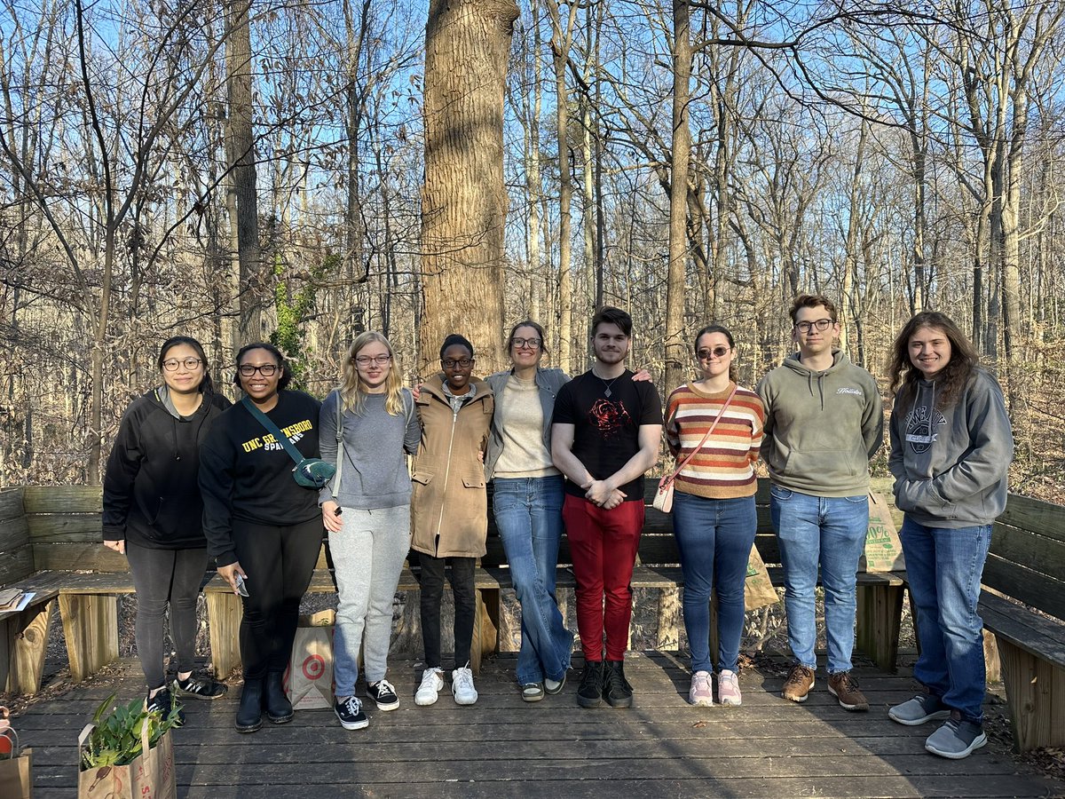 warren_vidar's tweet image. Exploring Guilford Woods with the Cech Group today, searching for treasures in nature. Dr. Cech is diving into Lab Girl by Hope Jahren for some extra inspiration on our plant collection journey. Exciting potential for discovering antimicrobial wonders! #CechUsOut @nadjacech