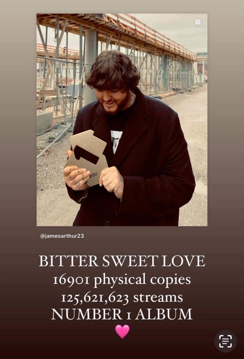 One thing you can be sure of, <a href="/JamesArthur/">James Arthur</a> got this #Number1 #Album fair and square, after working damn hard!  The #lyrics he writes resonates with fans, his voice is phenomenal!  
We are sooooo proud of him. #BitterSweetLove #OfficialCharts #JArmyFamily #SingerSongwriter