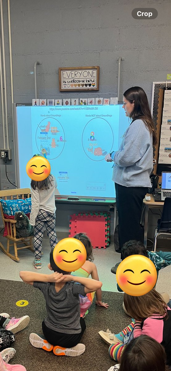 We had to say goodbye to Miss Gorza today, our fabulous teacher candidate.  She lead the Ss through a sorting activity about groundhogs.  No shadow today means an early spring! <a href="/mountsfieldps/">Mountsfield Public School</a>