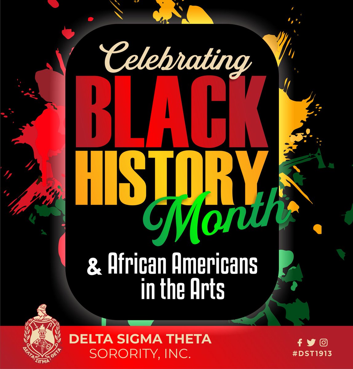 Delta Sigma Theta Sorority, Inc, has long celebrated cultural expression through the Arts with our National Arts and Letters Commission. Stay tuned as we honor our history this month by recognizing African Americans in the Arts!