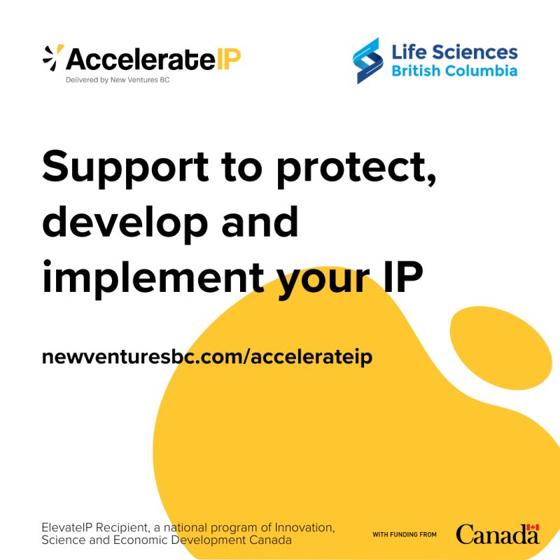 lifesciences_bc's tweet photo. We're thrilled to be a part of #AccelerateIP's program delivery network! AIP, an initiative led by New Ventures BC with Innovate BC, supports start-ups to maximize the potential of their IP.

Learn more about this program: https://t.co/To3D3YUWw0
#ElevateIP #IPMatters https://t.co/PKJzpDJzKV