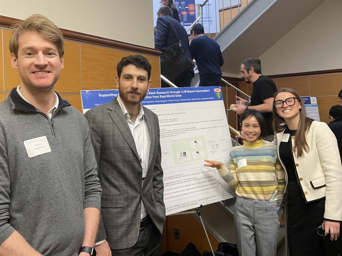 Halene Lab (@halene_lab) on Twitter photo The YSM Biomedical Informatics & Data Science Unit hosted the AI in Medicine Symposium today
Lab members @MartinM_Yale & Ahmad Kiwan in collaboration with Erin Lee & <a href="/_The_SND/">Sarah Dudgeon</a> presenting work on an AI tool to extract large volumes of data for research sample annotations. The YSM Biomedical Informatics & Data Science Unit hosted the AI in Medicine Symposium today
Lab members @MartinM_Yale & Ahmad Kiwan in collaboration with Erin Lee & <a href="/_The_SND/">Sarah Dudgeon</a> presenting work on an AI tool to extract large volumes of data for research sample annotations.