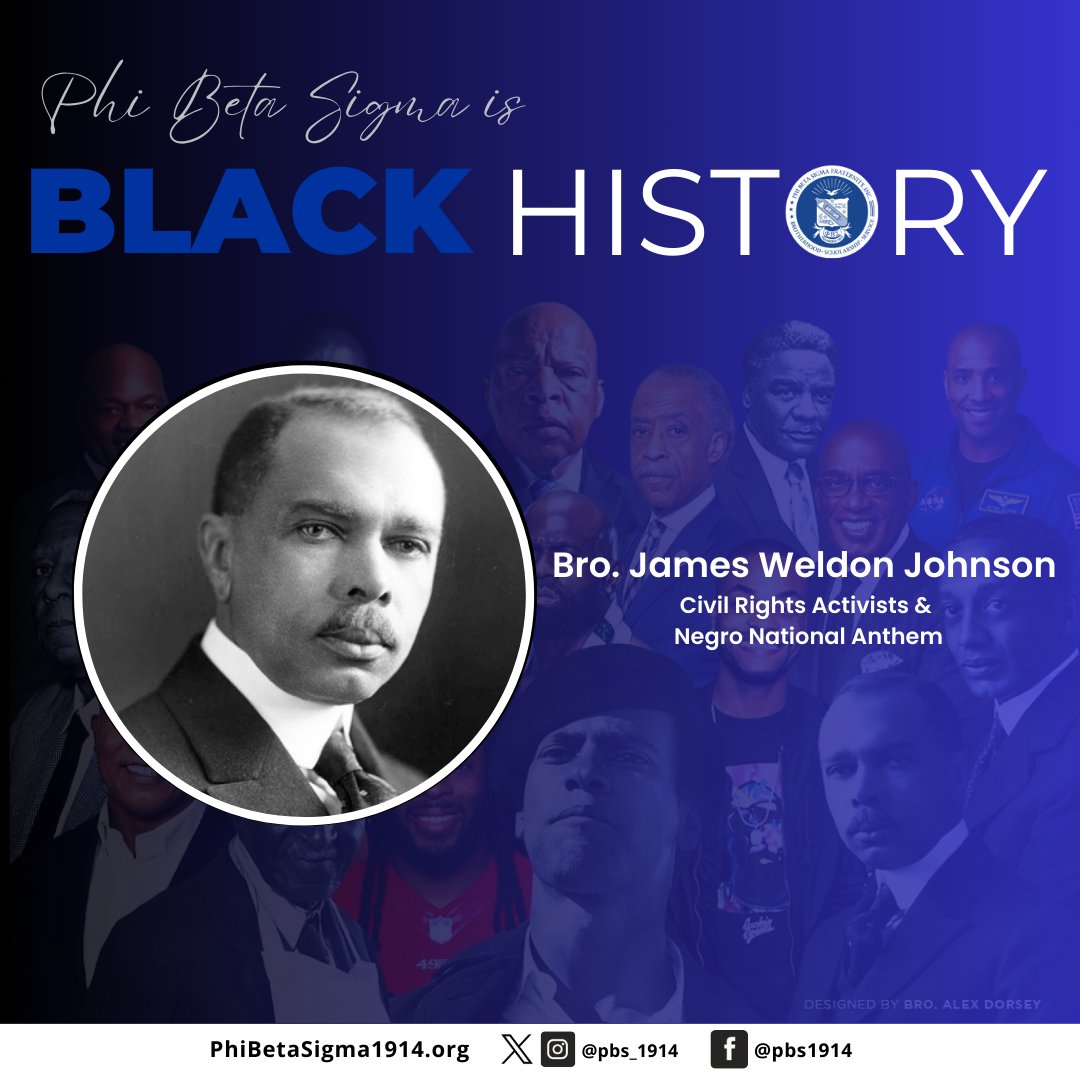 Bro. James Weldon Johnson was an influential figure in the Harlem Renaissance. A revered civil rights activist, composer and writer, he composed the iconic song 'Lift Every Voice and Sing,' known as the Black National Anthem. (1/2)