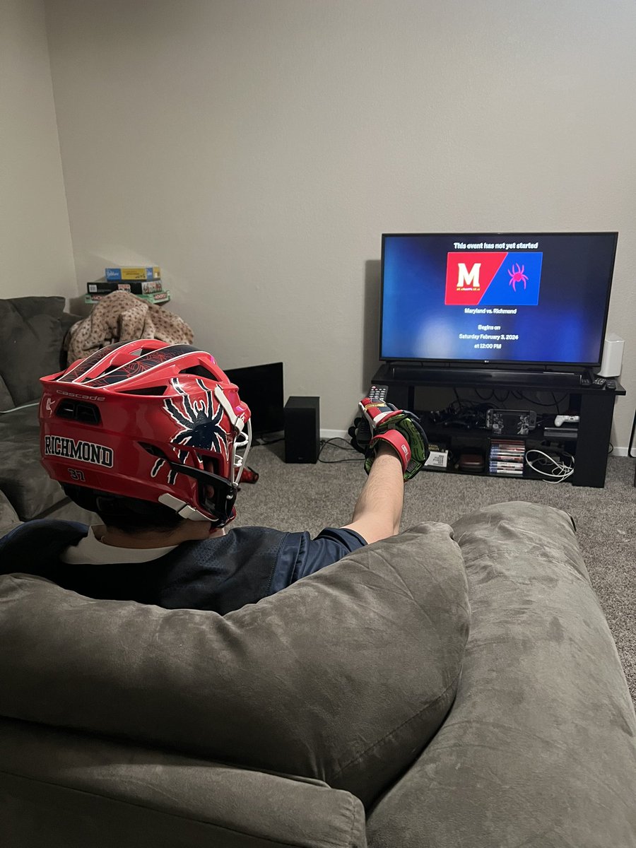 Game Day Eve. I’m not getting a wink of sleep tonight <a href="/SpiderMLAX/">Richmond Lacrosse</a> #LockedIn #GoSpiders🕷️