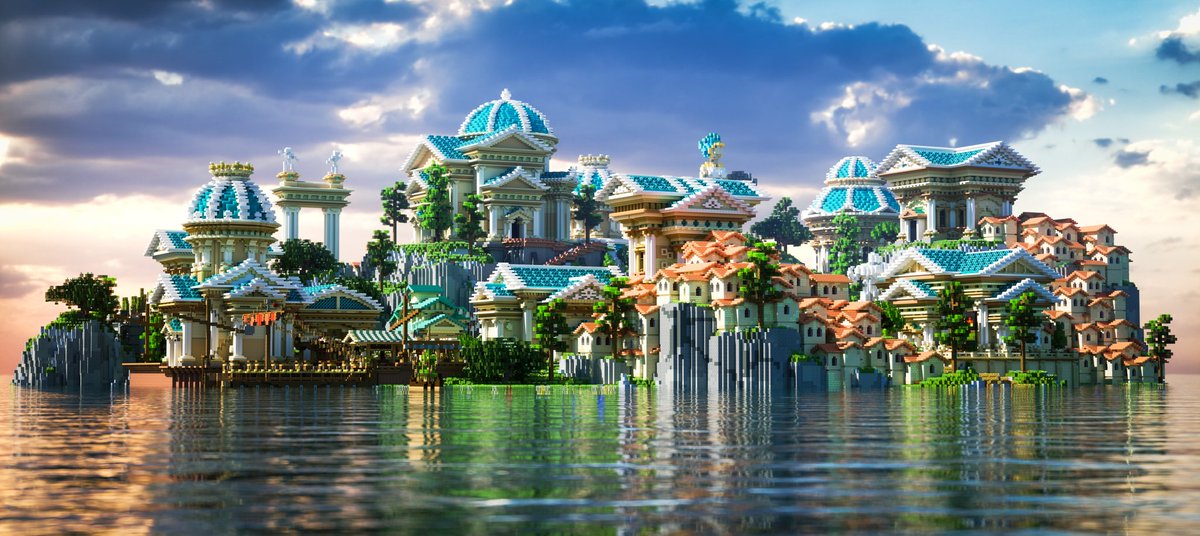 Adsson9's tweet image. Greek spawn, built with @bulbwaves 

#MinecraftServer #minecraft #render #Greek #MinecraftNSFW 
#Minecraft #structures #architecture #Ancient #old #dock #city