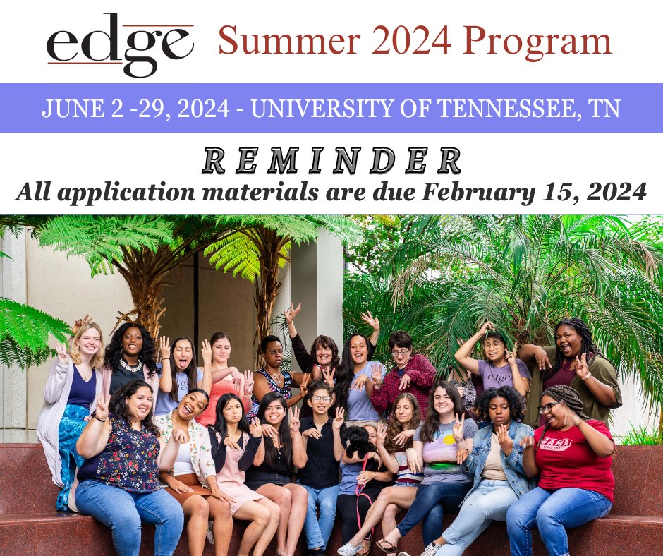 The application for the EDGE Summer 2024 program is due in less than two weeks! 🤯

Make sure to start all application materials and request the letters of recommendations with ample time.

Apply here: t.ly/DOHY2 

#summer2024 #mathematics #apply #summerprogram