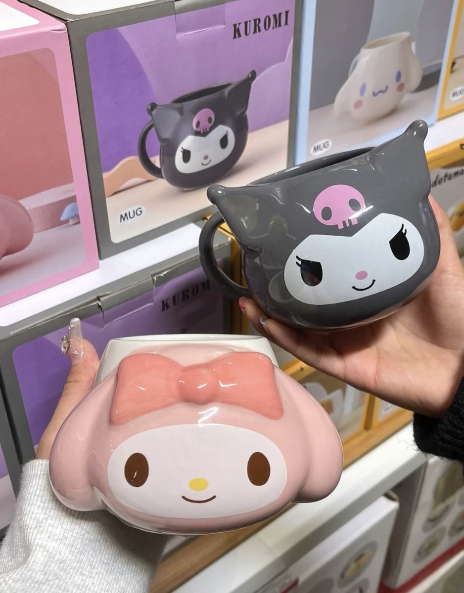 lovesickdoe's tweet photo. my melo &amp; kuromi mugs https://t.co/lWIAI4i2by