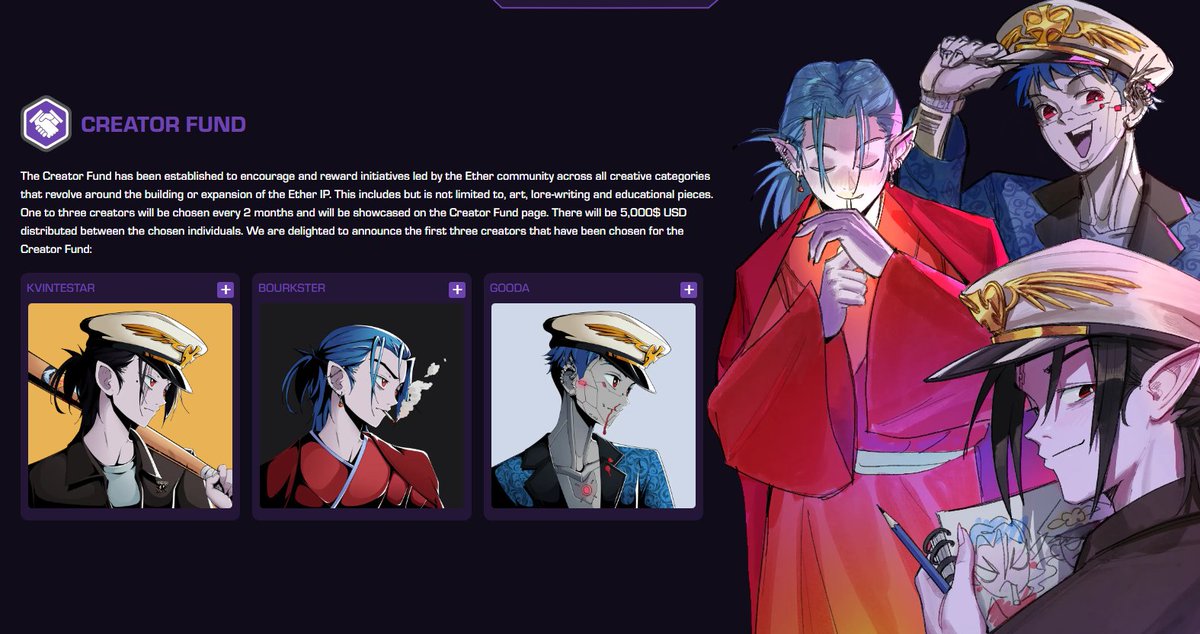 I am honored to be among the first granted the Ether Creator Fund with <a href="/KvintestarsETH/">Kvintestar.eth $BLOCK</a> and <a href="/WissamDandan/">Wissam Dandan</a> 🤍 incredibly grateful for <a href="/ether/">ETHER</a> and <a href="/visionofviii/">V</a> 

Why not join a community that actually cares about it's holders and rewards them for being kind and helpful?