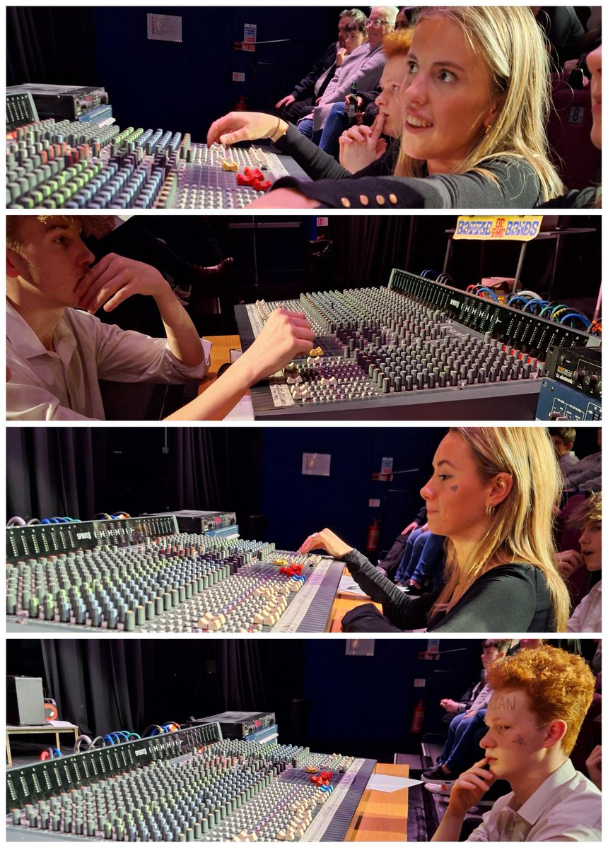 Behind the desk, BTEC Music Technology students mixed up a storm all night with clear audio and well judged levels for their final Live Sound assessment. #RidingTheFaders