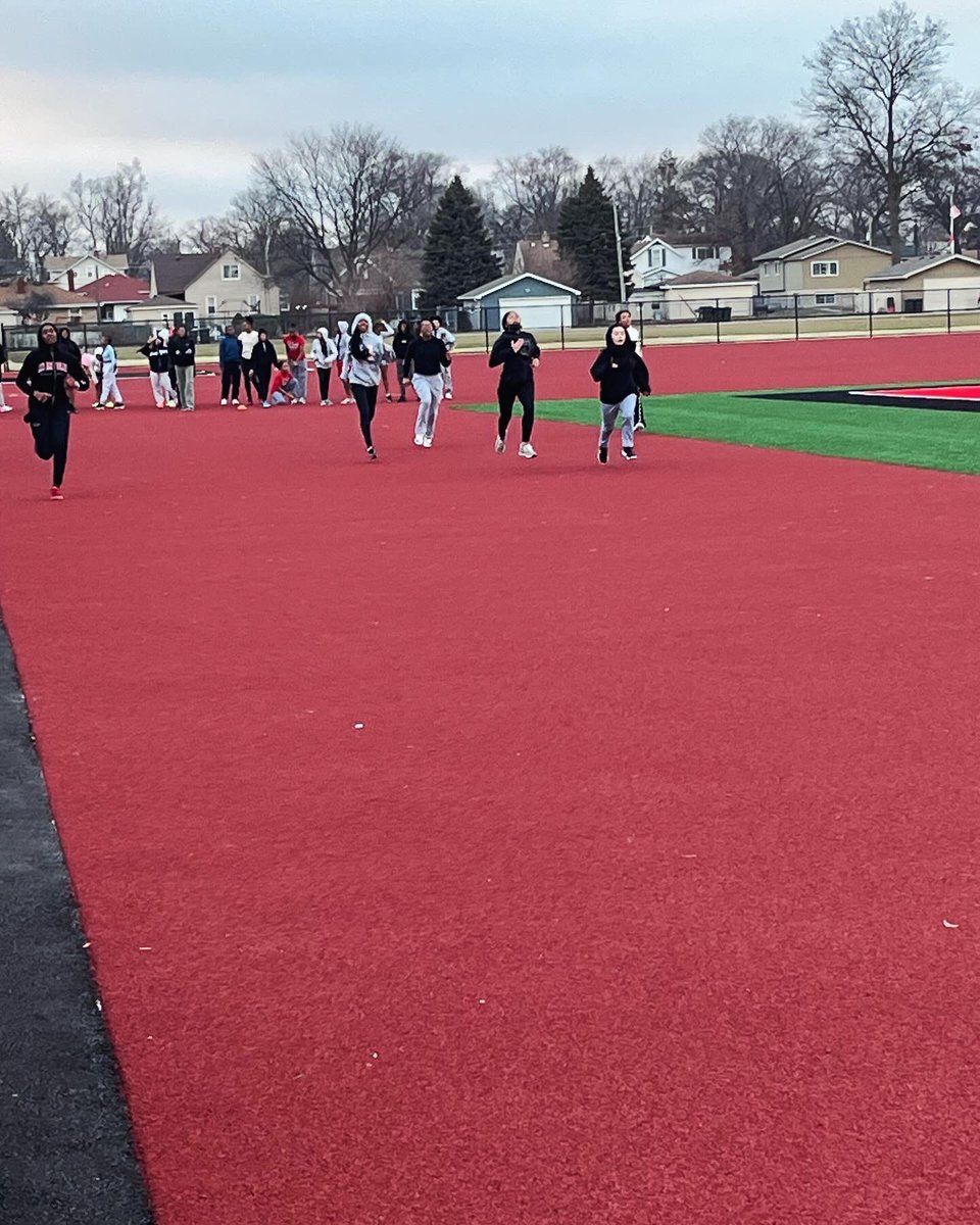 TFSouthTF's tweet photo. No lanes yet, but first day of practice on the brand new Rich Dust track this afternoon. #RedWolfPride https://t.co/AHK9kfcESY