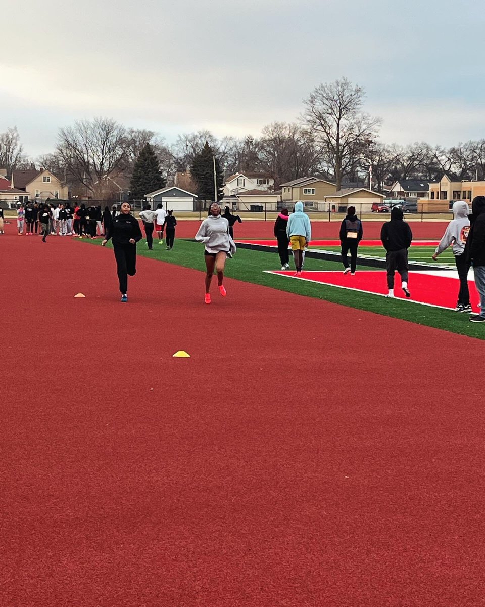 TFSouthTF's tweet photo. No lanes yet, but first day of practice on the brand new Rich Dust track this afternoon. #RedWolfPride https://t.co/AHK9kfcESY