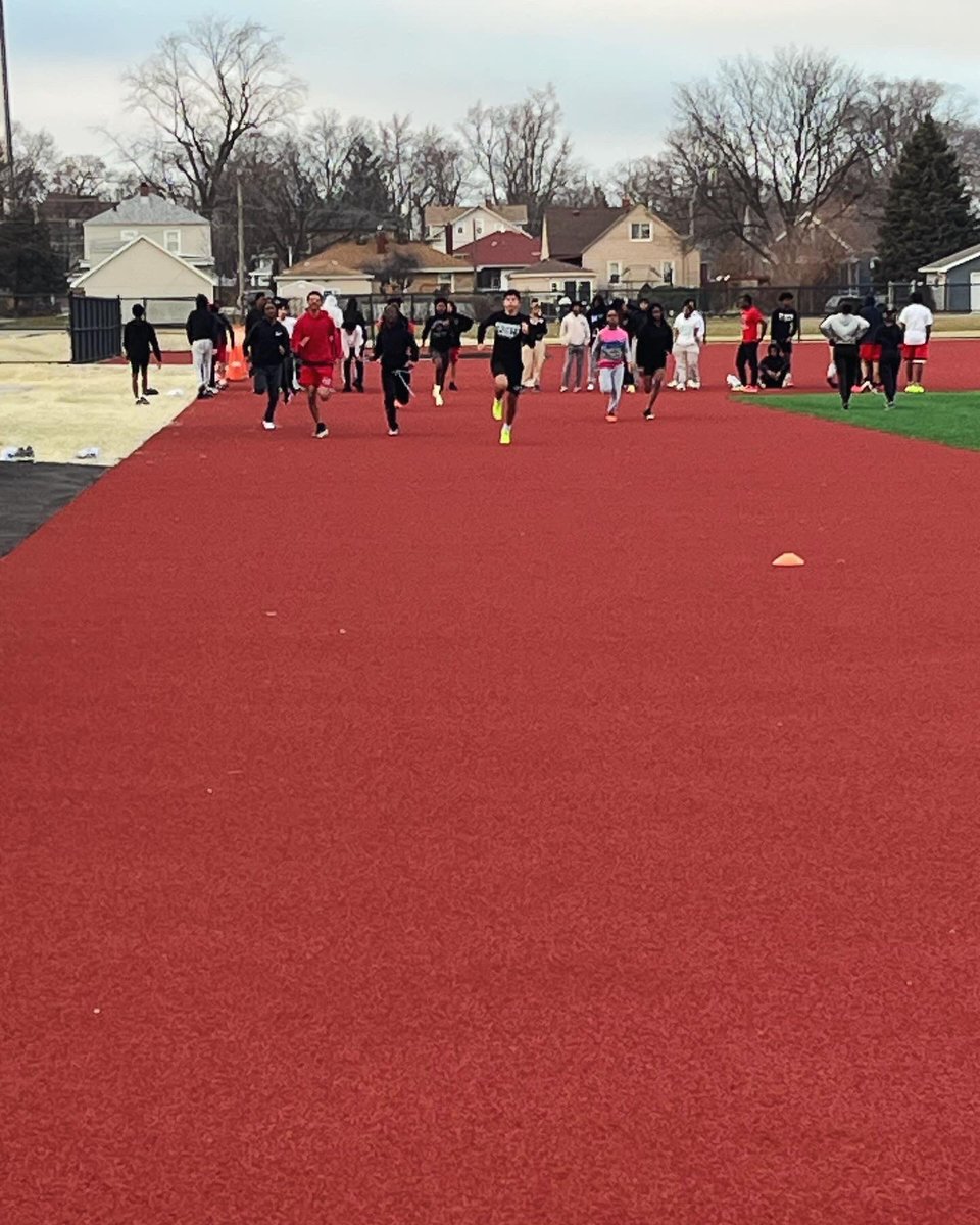 TFSouthTF's tweet photo. No lanes yet, but first day of practice on the brand new Rich Dust track this afternoon. #RedWolfPride https://t.co/AHK9kfcESY