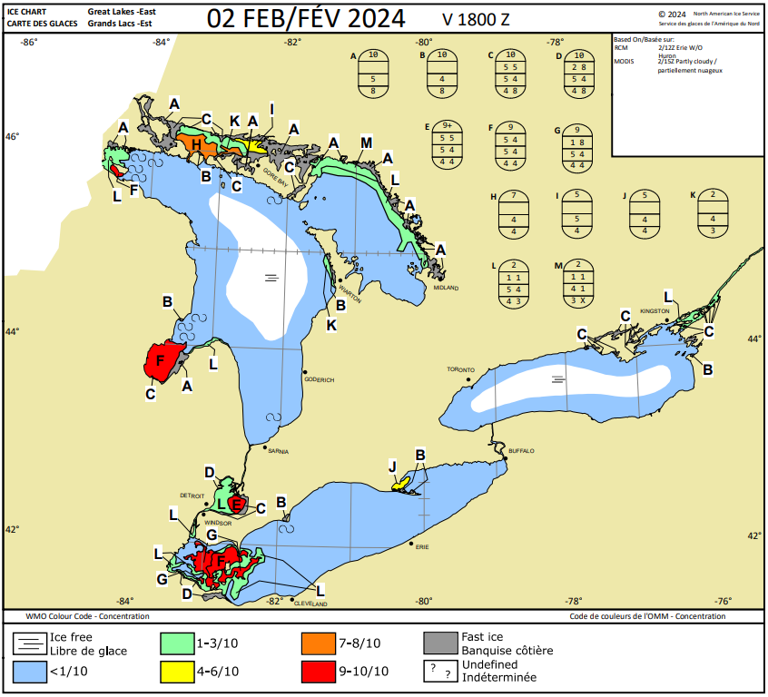 bagida_waad's tweet photo. Groundhog Day 2024.  It reminded me to look at the ice.  It is amazing to see how the ice changes.  I have to remember to check in again in a few days. #icechart #icecoverage #greatlakes #coldwaterfish #climatechange #GroundhogDay #january https://t.co/TxZ7WOpPFB