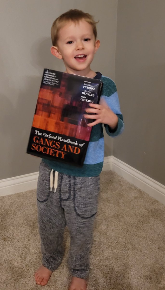 Excited the book is finally here, I learned so much while working on it. Thanks to all the contributors for their diverse takes on current issues with street gangs. 

Fun fact Henry was born the week we submitted the proposal. Now here they are together almost 3.5 years later!
