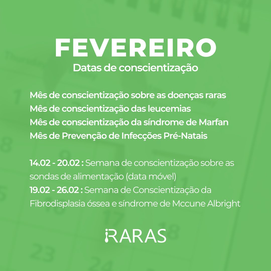 rarasrede's tweet photo. 🧬 Fevereiro, além de conter várias datas importantes de conscientização, é considerado o mês das doenças raras!

🗓️ Sabe de alguma outra data importante de Fevereiro? Compartilhe nos comentários!

#rarediseaseday #doencasraras #fevereirolilas https://t.co/opWm68ls7I