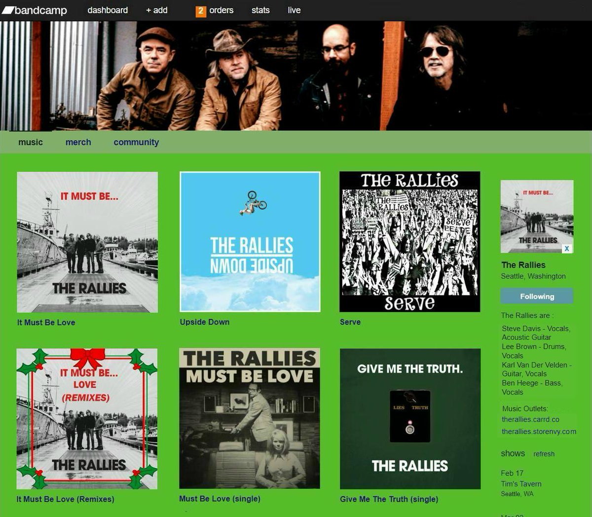 We love Bandcamp Friday - maybe you’ll celebrate with us? Albums, t-shirts, free remixes…we’ve got it all!  #bandcampfriday #bandcampfridays
 
therallies.bandcamp.com