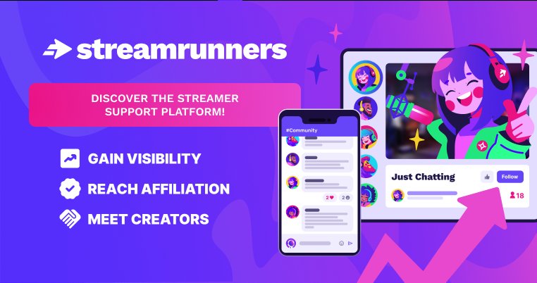 StreamRunners's tweet image. Many streamers often ask us how to join StreamRunners. It's simple – just log in with your Twitch account on our website here ⬇️ streamrunners.fr/index/

And it's 100% free!