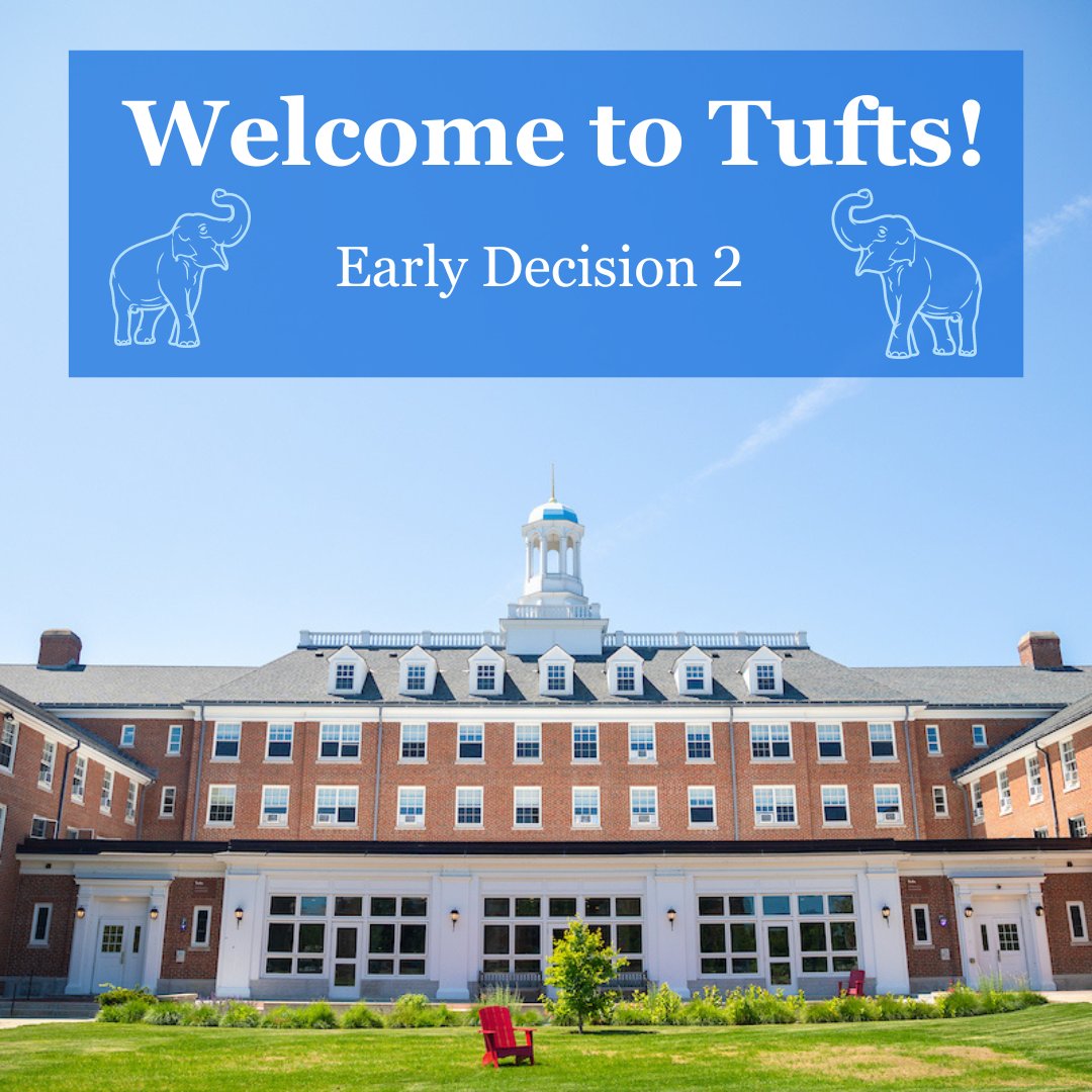 Congratulations, new Jumbos! 🎉 We're thrilled to have you join the Tufts Class of 2028 and we can't wait to see you on campus! 🐘🐘🐘 Share your celebratory moments with us by using #Tufts2028 and tagging us and @TuftsUniversity