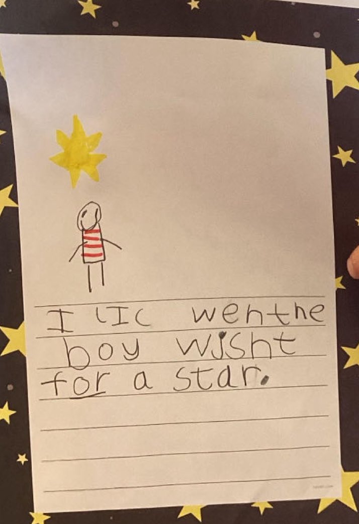 EYFSwithMrsB's tweet photo. @OliverJeffers my reception class have very much your book ��how to catch a star” https://t.co/vmxN1BabGR