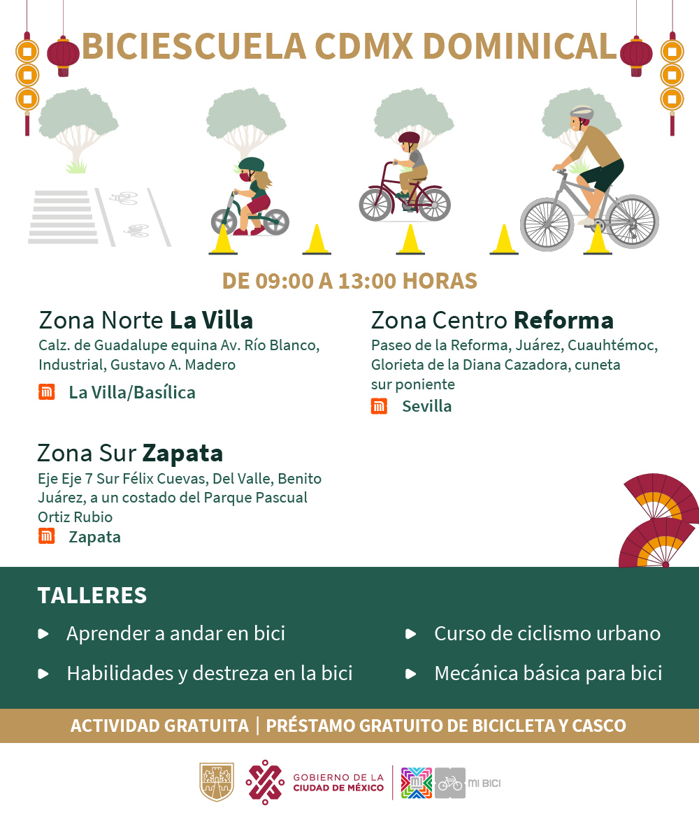 MIBiciCDMX's tweet photo. 😍Cada vez estamos más cerca del fin de semana y con ello de la #Biciescuela 🚴

Aprende a andar en bici, mejora tus habilidades al rodar y conoce lo básico de mecánica para 🚲

Es un taller totalmente gratuito a partir de los 3️⃣ años en adelante 😉

Checa las sedes y horarios 👇 https://t.co/JG0tatDbWn