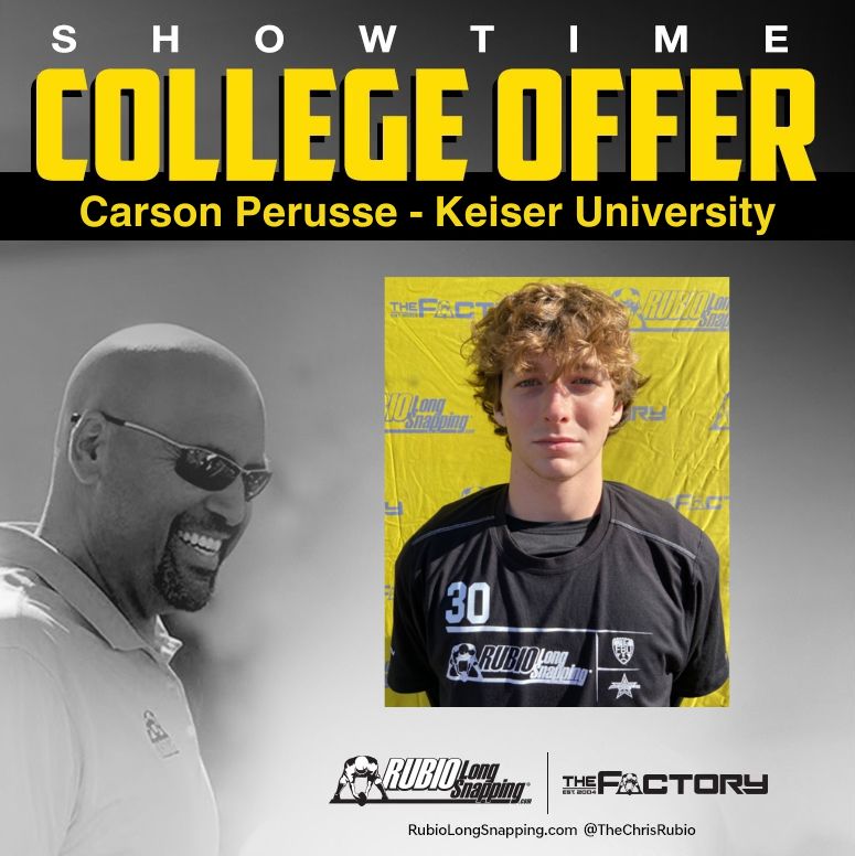 SHOWTIME!!!

Rubio Long Snapper Carson Perusse (FL, 2024) has picked up an offer to...

rubiolongsnapping.com/player-ranking…

#RubioFamily | #TheFactoryJustKeepsOnProducing