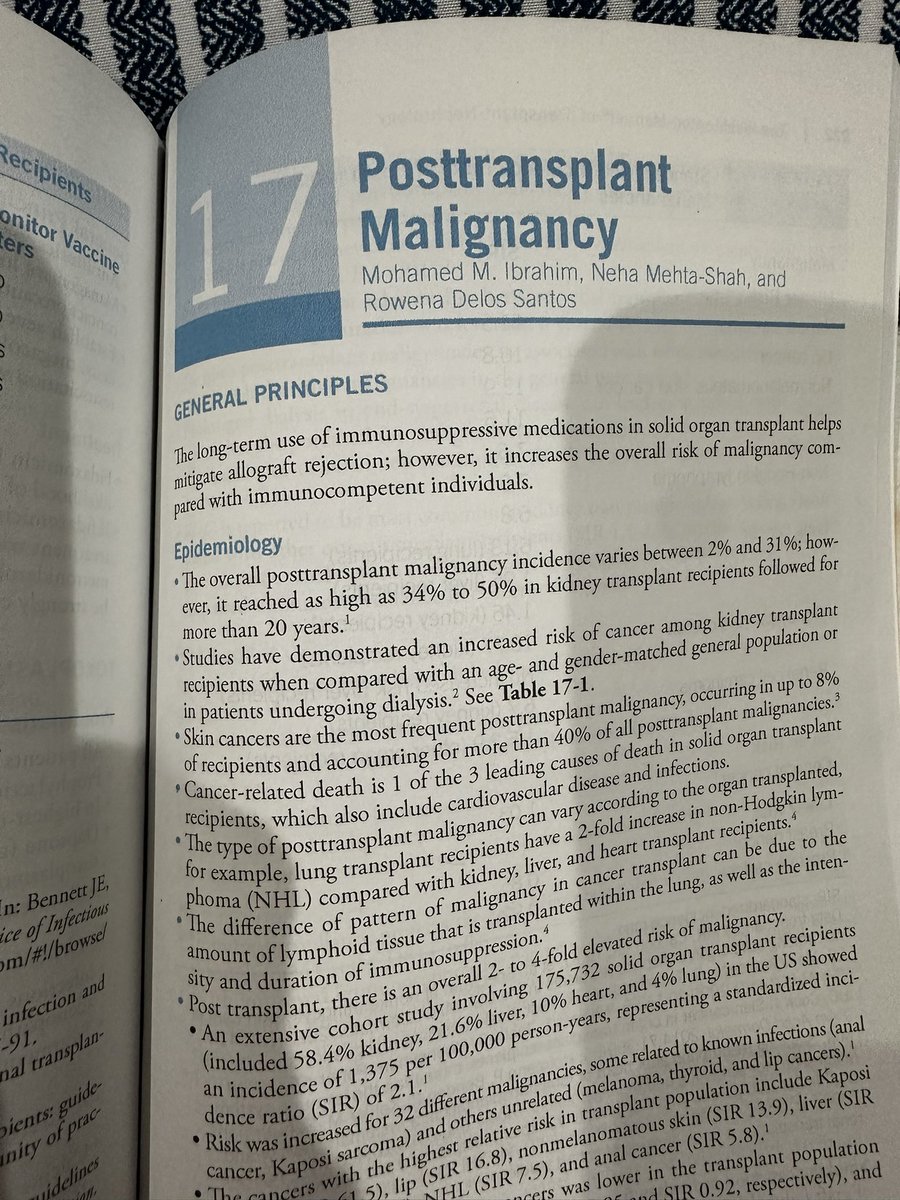 Honored to author chapter 17 of the “Washington Manual of Transplant” on Posttransplant Malignancy! Thanks @TransplantPulse for the opportunity. @WUNephrology