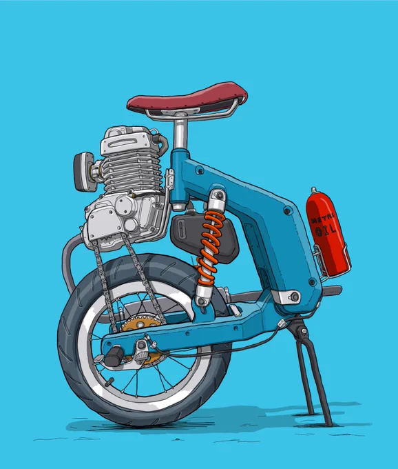 一輪原動機付き自転車 