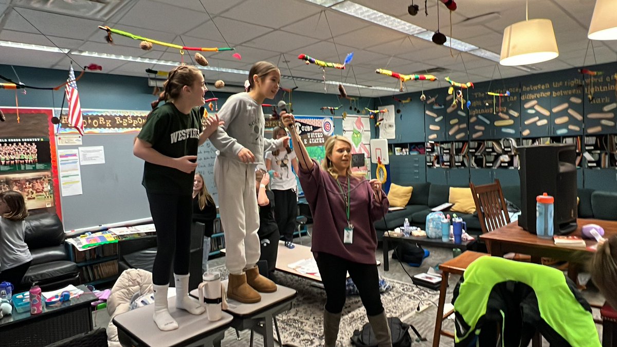 otsu2016's tweet photo. Celebrating the end of the week with our new class tradition, Karaoke Friday. Mrs. D stopped by to tackle Mariah Carey to kick the weekend off. A month late, but the kids didn’t seem to mind. (well …. most of them anyways)  It has quickly become a not to be missed weekly event. https://t.co/eJYcz93JJ7