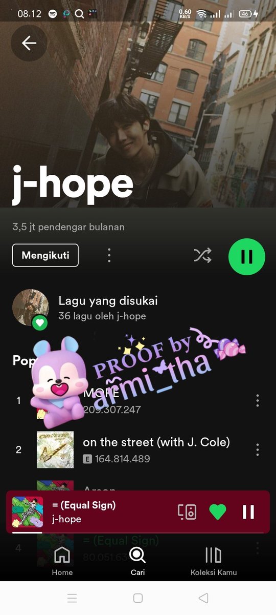 uarmyhope182's tweet photo. @Hope_shine218 Ijin ikutan ya elle ๐
Aku paling suka lagu safety zone sama blue side, apalagi di saat lagi down๐ฅบ
#hobiuary #weloveyoujhope #streamforhobi
Ijin tag ya @Cooky970901 @bitiesmagic @flaupmyg https://t.co/9ADKE491G2