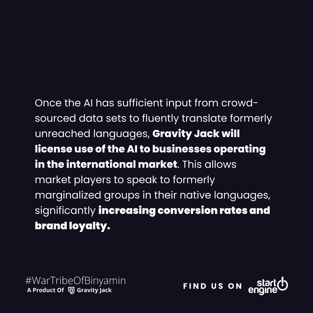 Studies show that people respond more positively to messages in their native languages, as it feels more personal and relatable.

Here’s how our trained AI can help businesses & marketers reach audiences otherwise unreachable!

#WartribeOfBinyamin #GeoGaming #TechInvestment #Tech