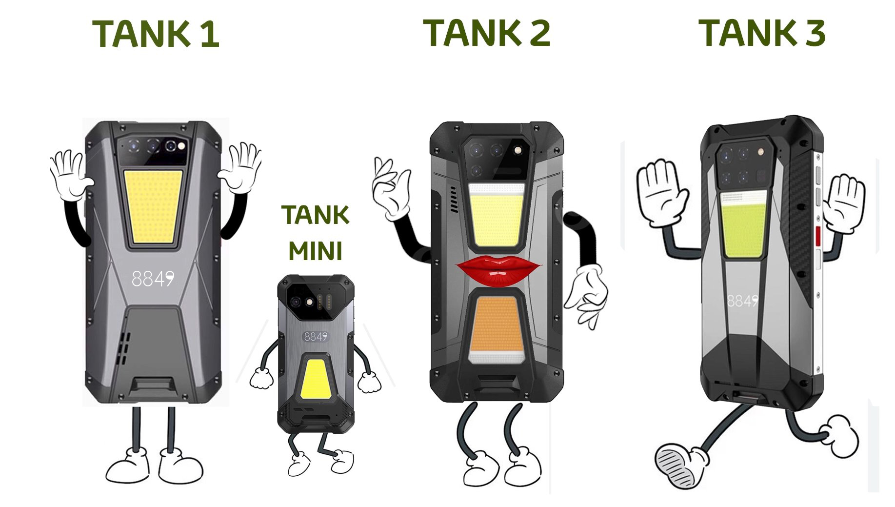 innovative 8849 tank 2 projection smartphone