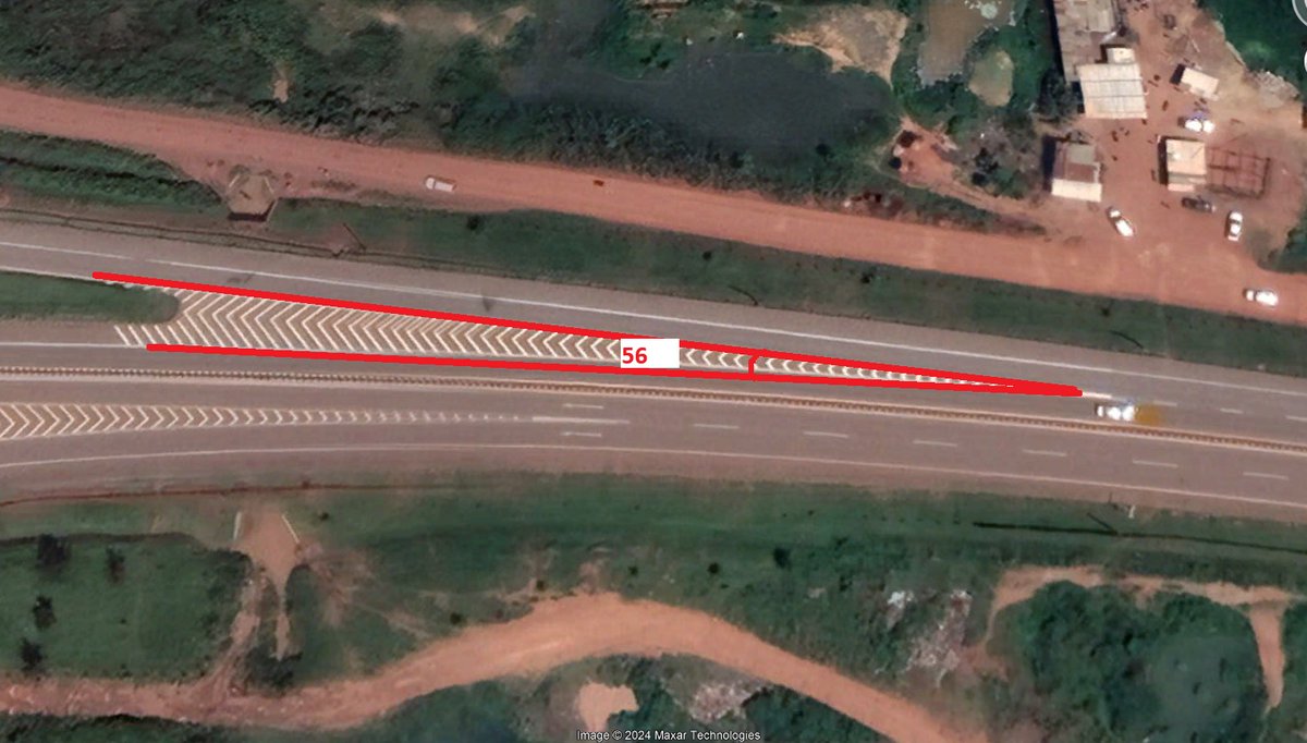 kiyagaedwin's tweet photo. Confused by those V-shaped stripes on the Kampala Entebbe Expressway and Northern Bypass when joining and leaving? 
Why is the V shape always facing the driver?
 Why can't you drive over them? 
Have you noticed that they narrow and widen?
 
Here's what they mean! 
See those V's painted on the road? They're called CHEVRONS. They guide you on how to safely join and exit the Expressway. 

It is essential to NOTE THAT YOU SHOULD NOT DRIVER OVER THEM.

Why the Vs? They help adjust your speed and position for lane changes. 
As you join the expressway, you will notice that the chevrons gradually narrow, indicating to drivers that you should adjust your speed and position for the lane change.

When you leave the Expressways, the chevrons widen, prompting drivers to gradually move out of the lane and prepare for the exit.
 
You should not drive over them because on-ramps and off-ramps are designed to merge at least 56 degrees, which is abused when you drive on the chevron, making it unsafe for the driver. 

Remember: Always yield to traffic & use turn signals!

Together, let's make our expressways safer & smoother for everyone. Safety starts with you. 

#KampalaTraffic #NorthernBypass #RoadSafety #KEE