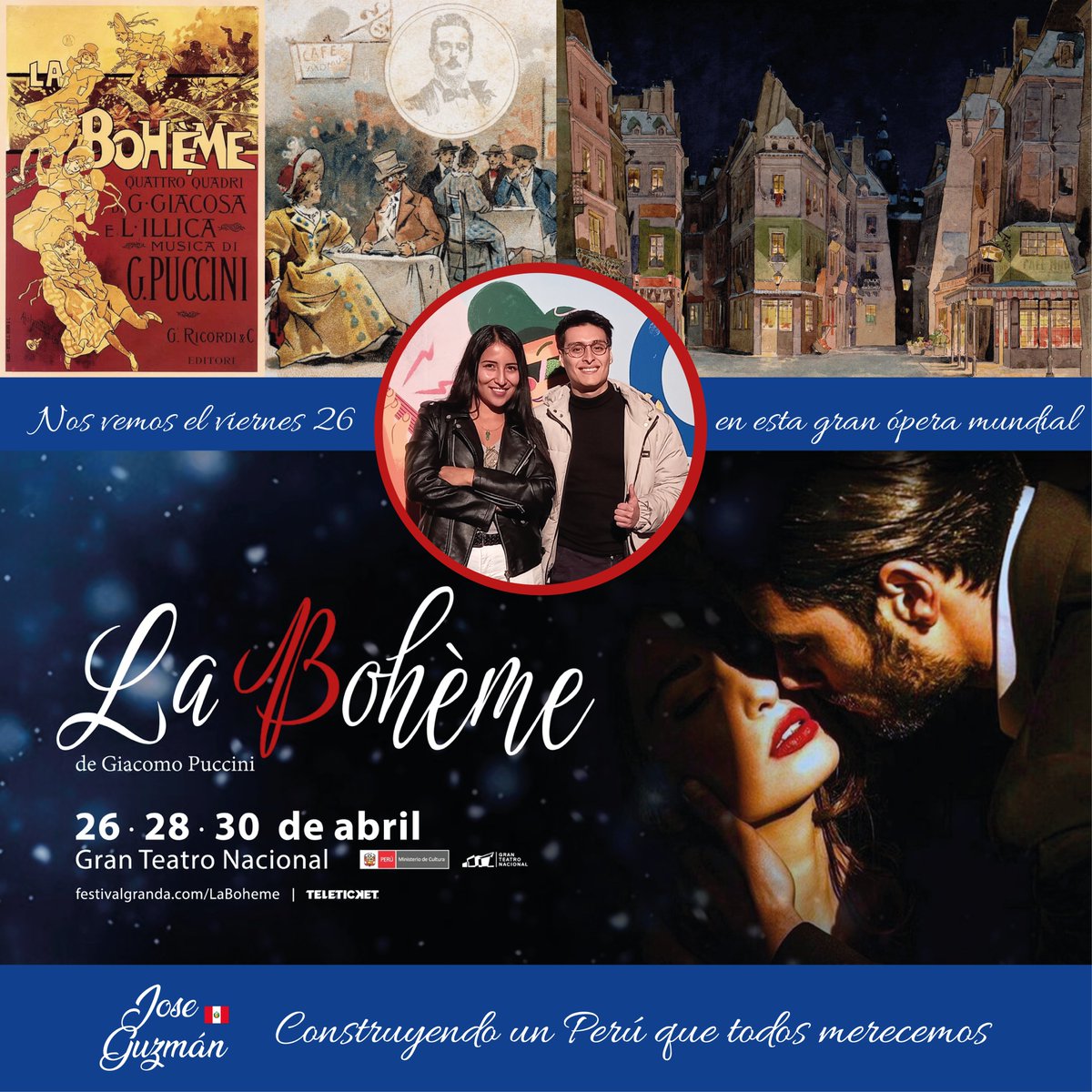 Nos vemos en la ópera: La bohème, de G. Puccini, este viernes 26 en el <a href="/GranTeatroNac/">Gran Teatro Nacional</a>. Gracias al <a href="/FestivalGranda/">Festival Granda</a>. 

Trama: Unos jóvenes bohemios en París enfrentan situaciones que los llevan del amor a la pesadumbre.

Información:
festivalgranda.com/LaBoheme/?fbcl…
youtu.be/jbSDZIHG4As?si…