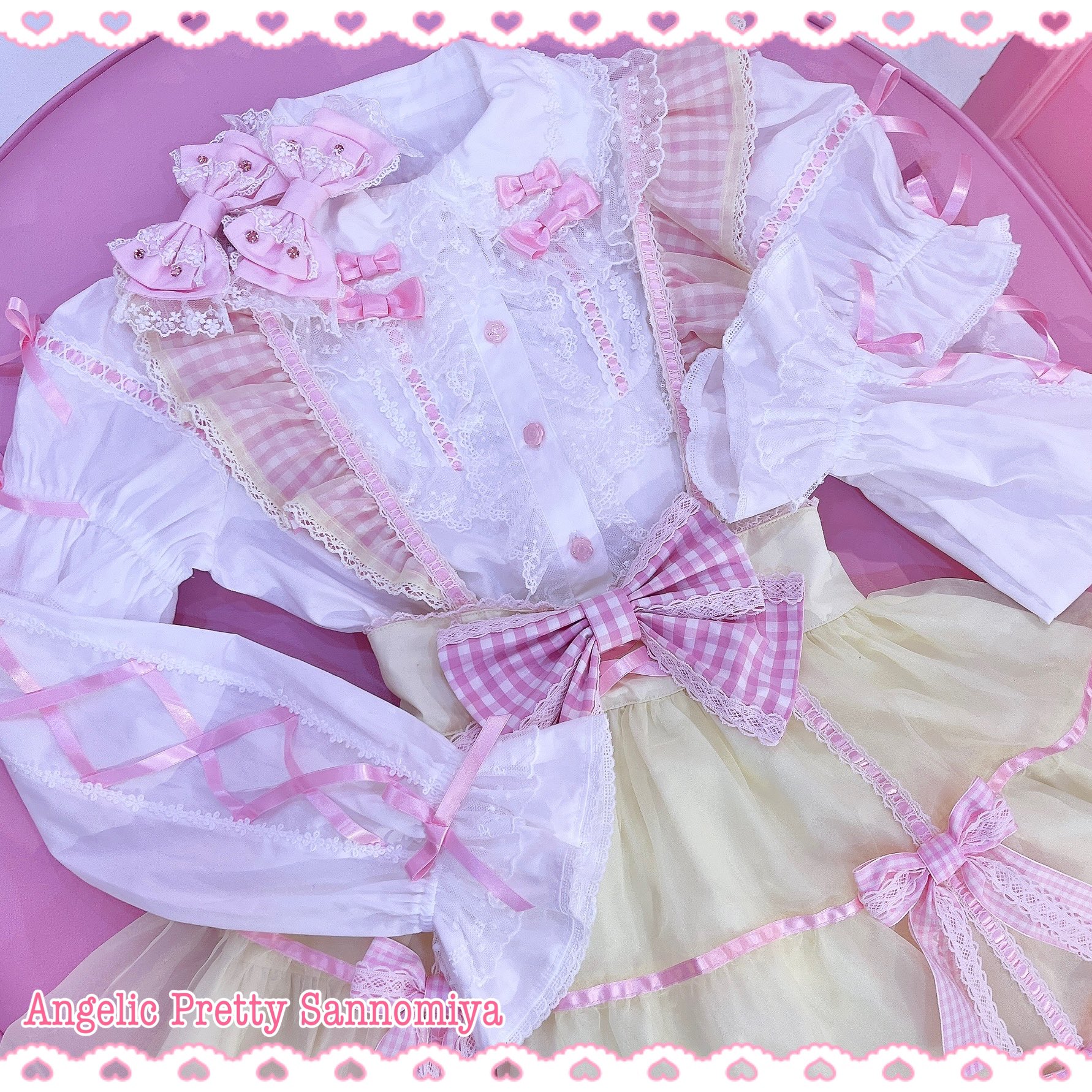 おめかしはしごレース付け袖ブラウス Angelic pretty】 おめかしはしごレース付け袖ブラウス