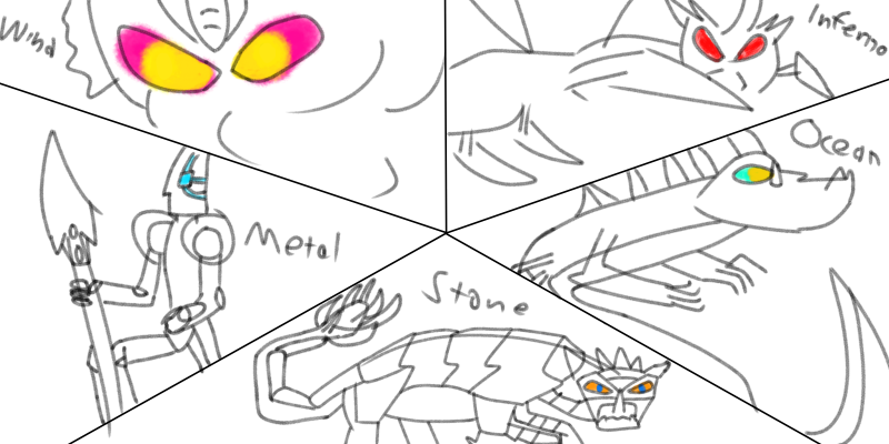 SparrowShrike's tweet photo. First time showing off a WIP, But I'm really excited for this one and would really like some notes.
Either way The knights are #Angurius(Stone), #Manda(Ocean), #Battra(Inferno), #Hedorah(Wind) and #JetJaguar(Metal)
#Godzilla #godzillaart #MonsterVerse #KnightsoftheMonsters https://t.co/dl2NOSznA2