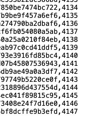 UE_NFT's tweet photo. The Token IDs have been randomly assigned and are ready for airdrop to 4,058 addresses. The Raw data is also prepared, awaiting a time with low Gas fees. https://t.co/EuSQYOS6tl