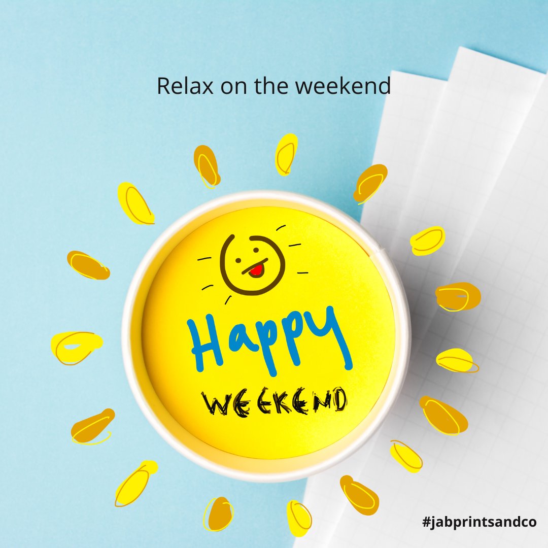 JabPrintsandCo's tweet photo. Happy Weekends!🌟

Enjoy your quality time with family and friends. ✨

#happyweekend
#customizedmugs 
#customizedshirts
#personalizedstickers 
#digitalprinting
#dtfprinting
#jabprintsandco
#StickerLabelPrinting
#souvenirsandgiveaways https://t.co/4Bwkb6WJdQ