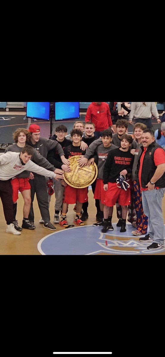 Raptorwrestle's tweet photo. The Raptors capture the team title at the Greeley West Duals!! Great day of wrestling for the squad. Next stop regionals!!!! 🦅💪 #RightOnQ #PorLaCultura @raptorathletics https://t.co/5uLNAy4TMR