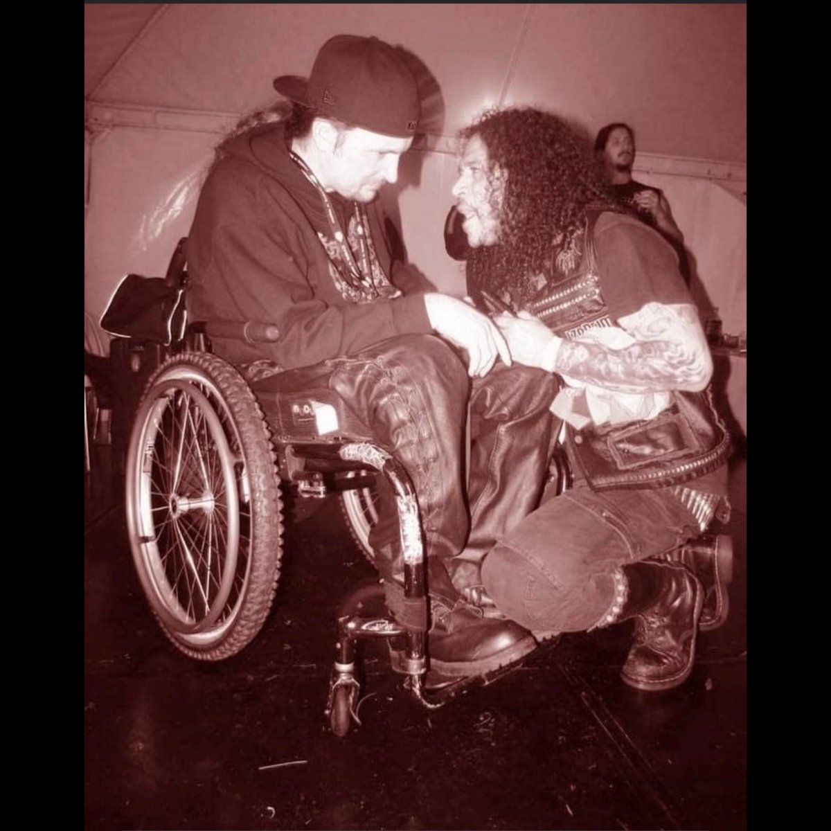 Me and Alex Oquendo of Masacre somewhere in Brazil #possessed #masacre #deathmetal